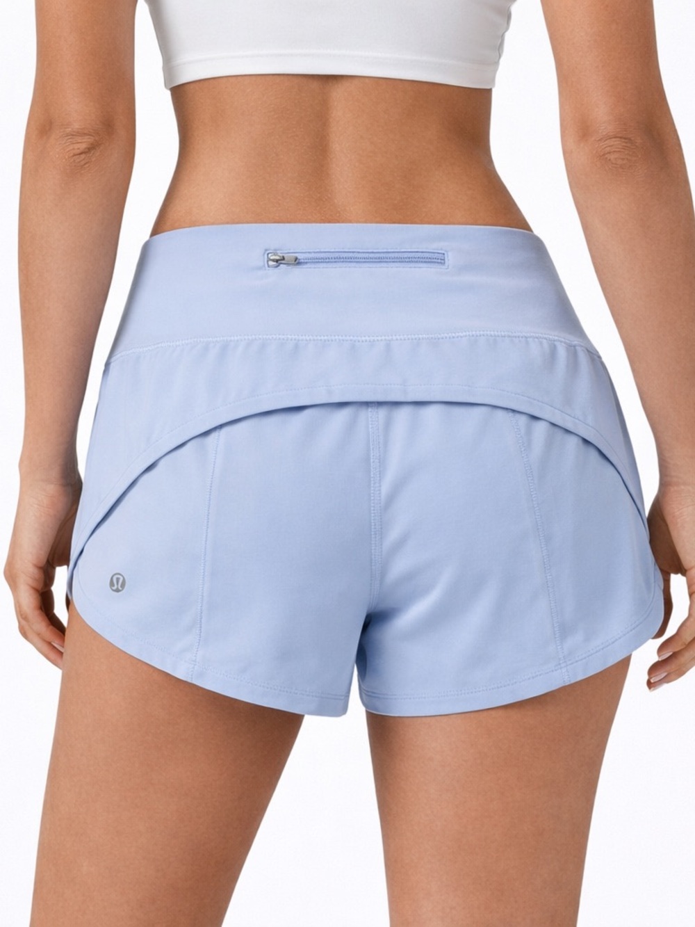 Lululemon Speed Up HR 2.5 Shorts Blue Linen Sz 8 Lined Running Athletic - Picture 2 of 7